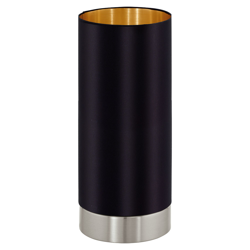 1x60W Cylinder Table Lamp w/ Black & Gold Shade