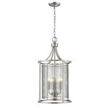  202806A - 3x60W Pendant w/ Brushed Nickel Finish and Metal Cage Shade