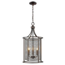  202807A - 3x60W Pendant w/ Oil Rubbed Bronze Finish and Metal Cage Shade