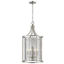  202808A - 4x60W Pendant w/ Brushed Nickel Finish and Metal Cage Shade