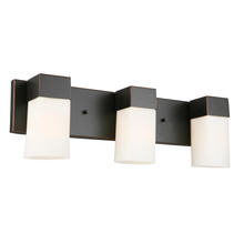  202863A - 3x60W Bath Vanity Light With Oil Rubbed Bronze Finish & Frosted Glass