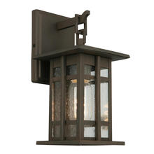  202887A - 1x60W Outdoor Wall Light With Matte Bronze Finish and Clear Seeded Glass