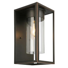  203032A - 1x60W Outdoor Wall Light With Oil Rubbed Bronze Finish & Clear Glass