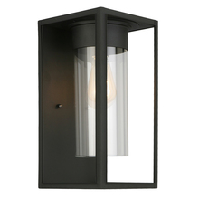  203033A - 1x60W Outdoor Wall Light With Matte Black Finish & Clear Glass