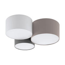  203213A - 3x60W Ceiling Light With Taupe White & Grey Shades