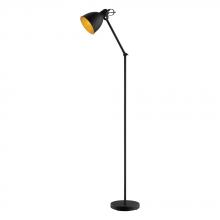  203448A - Priddy 2 - Floor Lamp Black with gold interior shade 60W