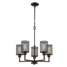  203472A - 5x60W Chandelier w/ Oil Rubbed Bronze Finish & Metal Cage Shades