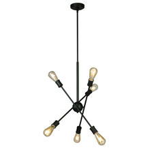  203946A - 6x60W Open Bulb Pendant With Black Finish
