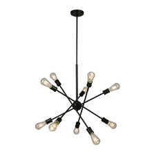  203947A - 10x60W Open Bulb Pendant With Black Finish