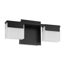  203962A - 2x15.5W LED Bath/Vanity Light With Matte Black Finish & Frosted Glass