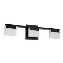  203963A - 3x22W LED Bath / Vanity Light With Matte Black Finish & Frosted Glass