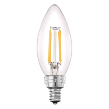  204633A - 4W Clear LED B10-E12 Candelabra Base Bulb 450 Lumens, 3000K
