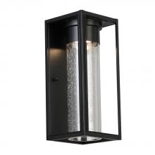  204704A - Walker Hill - Outdoor Wall Light Matte Black With Clear Seedy Glass 8W LED