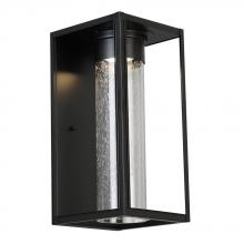  204705A - Walker Hill - Outdoor Wall Light Matte Black With Clear Seedy Glass 8W LED