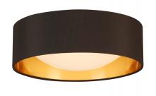  204717A - LED Ceiling Light - 12" black exterior and Gold Interior fabric Shade With acrylic diffuser