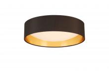  204721A - LED Ceiling Light - 16" black exterior and Gold Interior fabric Shade With acrylic diffuser