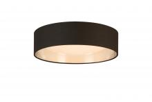  204722A - LED Ceiling Light - 16" Black Exterior and Brushed Nickel Interior fabric Shade