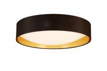  204724A - LED Ceiling Light - 20" black exterior and Gold Interior fabric Shade With acrylic diffuser