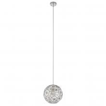  205637A - 1 LT Pendant With Chrome Finish and Geometric Shaped Chrome Shade 1-60W E26 Bulb