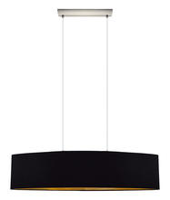  31616A - 2x60W Pendant With Satin Nickel Finish & Black & Gold Shade