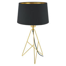  39179A - 1 LT Table Lamp Gold Finish Black exterior Gold Interior Shade 1-12W A19 LED