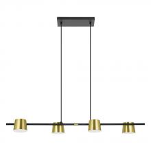  39985A - Altamira - 4 LT Linear Pendant with Structured Black Finish and Brass Exterior and White Interior