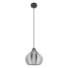 43576A - Tamallat - 1 LT Pendant with Structured Black Finish and Vaporized Black Transparent Shade