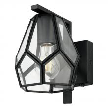  43645A - Mardyke - 1 LT Wall Sconce with Structured Black Finish and Geometric Clear Glass Shade