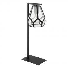  43646A - Mardyke - 1 LT Table Lamp with Structured Black Finish and Geometric Clear Glass Shade
