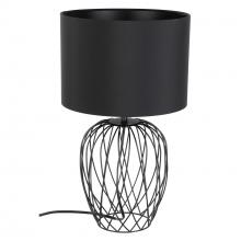  43653A - 1 Lt Table Lamp With black Wire frame base and Black fabric shade 1-60W E26 Bulb
