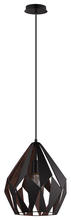  49254A - 1 LT Geometric Pendant With A Black Outer Finish & Copper Interior Finish 60W A19 Bulb