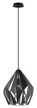 49255A - 1 LT Geometric Pendant With A Black Outer Finish & Silver Interior Finish 60W A19