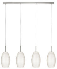  88955A - 4x60W Multi Light Pendant w/ Matte Nickel Finish & White  Wiped Glass