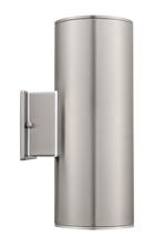  90121A - 2x75W Outdoor Wall Light With Stainless Steel Finish & Clear Glass