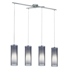 Eglo 90306A - 4x60W Multi Light Pendant w/ Matte Nickel Finish & Inner White Glass Surronded by an