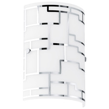  92564A - 1X60W Wall Light With Chrome Finish & White Décor Glass