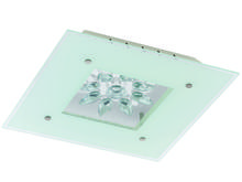 Eglo 93573A - 1x18W LED Ceiling Light w/ White Glass & Clear Trim & Crystals