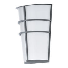  94137A - 2x2.5W LED Outdoor Wall Light w/ Silver Finish & White Plastic Glass