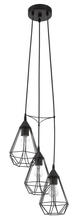  94191A - 3x100W Multi Light Cage Staircase Pendant With Matte Black Finish