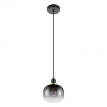  99616A - 1 LT Pendant Structured Black Finish With Vaporized Black Glass Shade 1-40W E26 Bulb