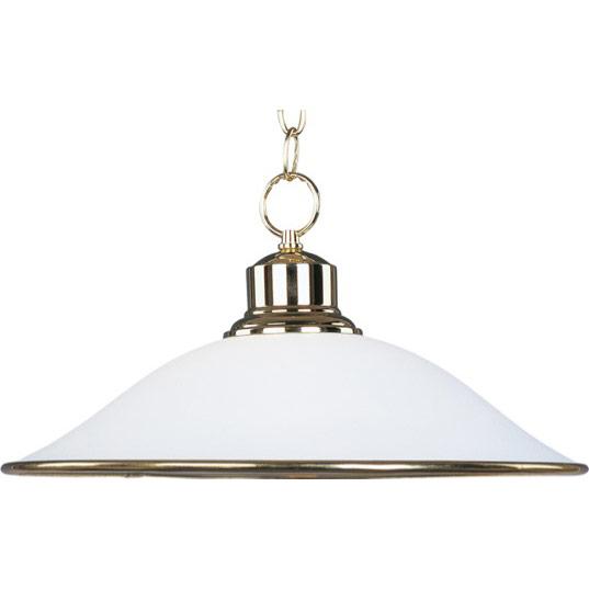 One Light Polished Brass Frosted Glass Down Pendant