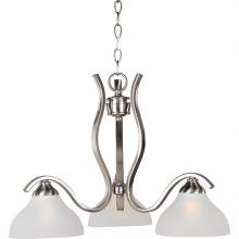  21264FTSN - Three Light Satin Nickel Frosted Glass Down Chandelier