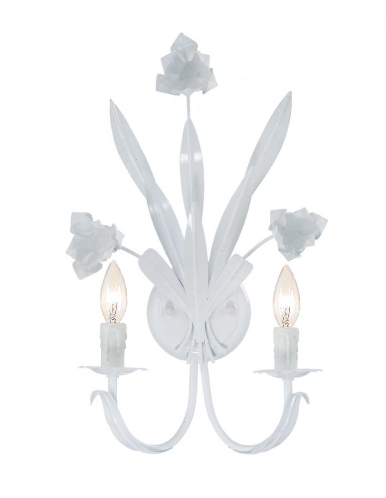 Crystorama Southport 2 Light Wet White Sconce
