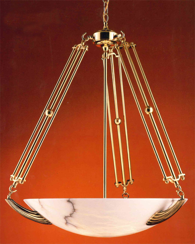 5 Light Polished Brass Chandelier