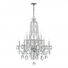  1110-CH-CL-MWP - Traditional Crystal 10 Light Hand Cut Crystal Polished Chrome Chandelier