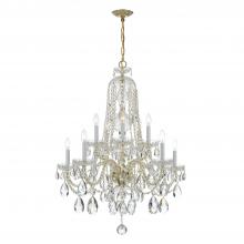  1110-PB-CL-MWP - Traditional Crystal 10 Light Hand Cut Crystal Polished Brass Chandelier
