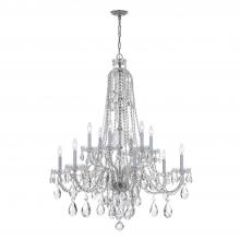  1114-CH-CL-MWP - Traditional Crystal 12 Light Hand Cut Crystal Polished Chrome Chandelier
