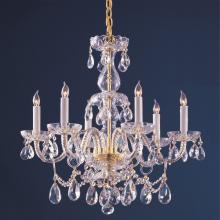 1126-PB-CL-MWP - Traditional Crystal 6 Light Hand Cut Crystal Polished Brass Chandelier