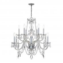  1135-CH-CL-I - Traditional Crystal 12 Light Clear Italian Crystal Polished Chrome Chandelier