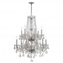  1137-CH-CL-MWP - Traditional Crystal 12 Light Hand Cut Crystal Polished Chrome Chandelier